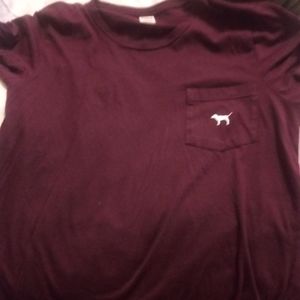 VS Pink short sleeve campus tee with logo